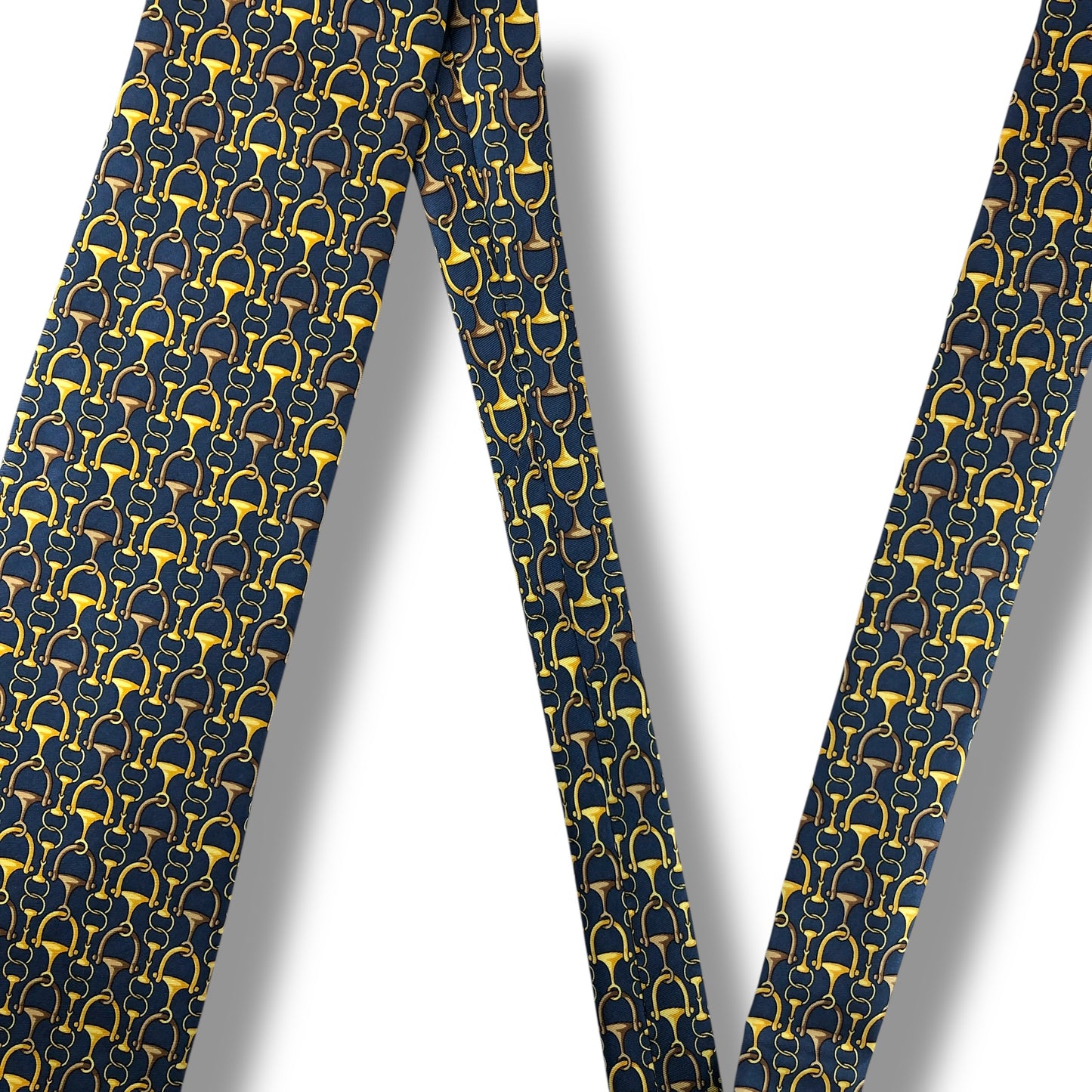 【8040】美品！フェンディ　ネクタイ　ネイビー系