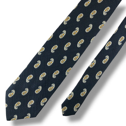 【8043】美品ー良品！バリー　ネクタイ　ダークネイビー系