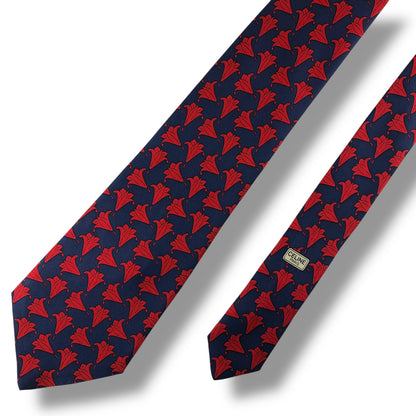 【8053】美品！セリーヌ　ネクタイ　ネイビー系