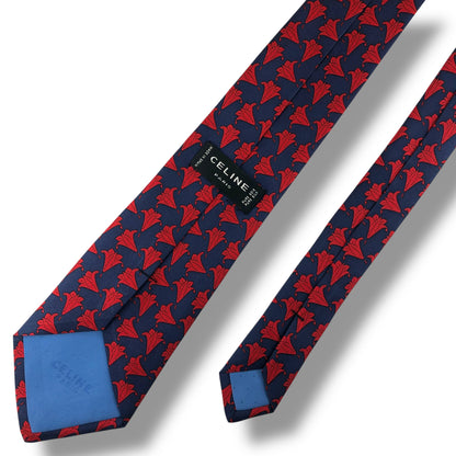 【8053】美品！セリーヌ　ネクタイ　ネイビー系