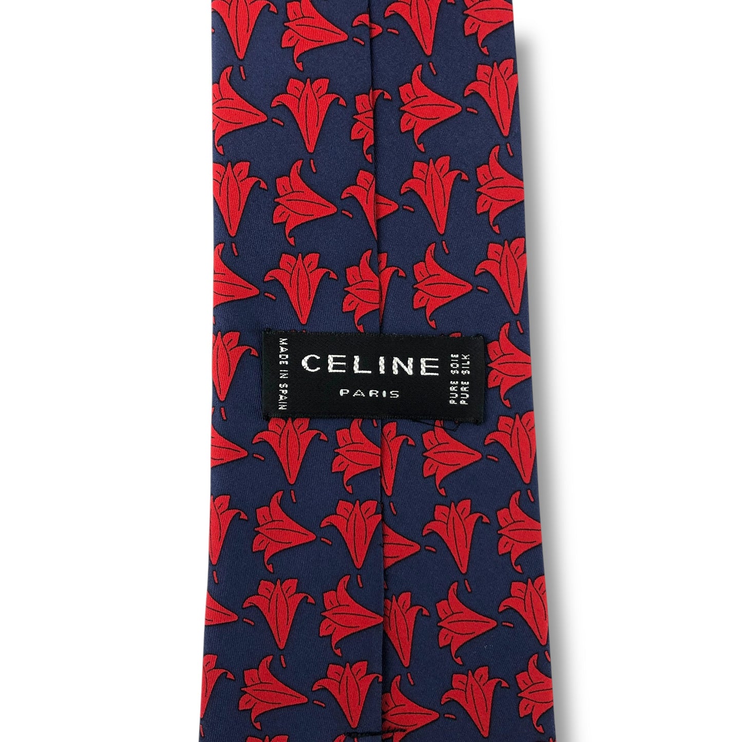 【8053】美品！セリーヌ　ネクタイ　ネイビー系