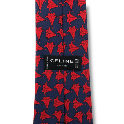 【8053】美品！セリーヌ　ネクタイ　ネイビー系
