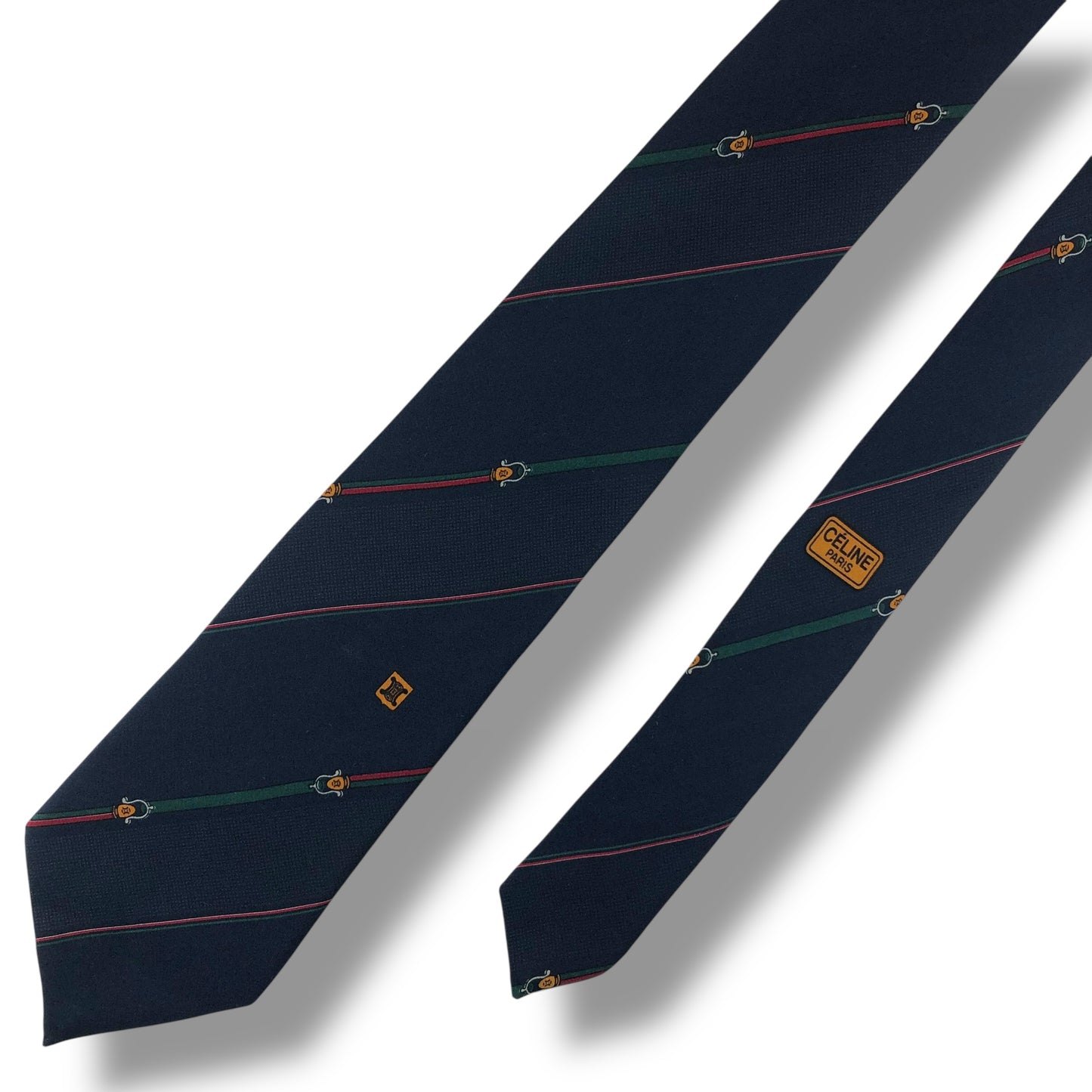 【8057】良品！セリーヌ　ネクタイ　ネイビー系