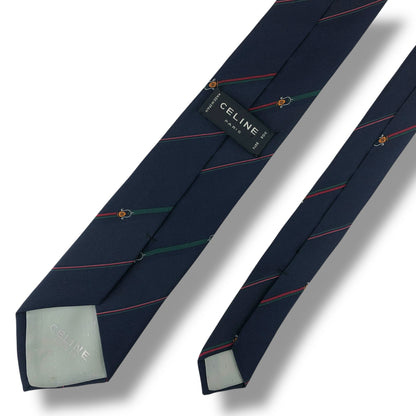 【8057】良品！セリーヌ　ネクタイ　ネイビー系