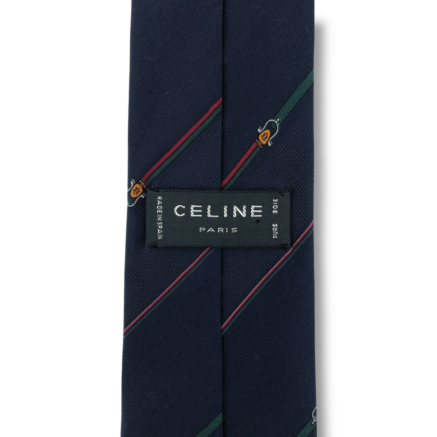 【8057】良品！セリーヌ　ネクタイ　ネイビー系