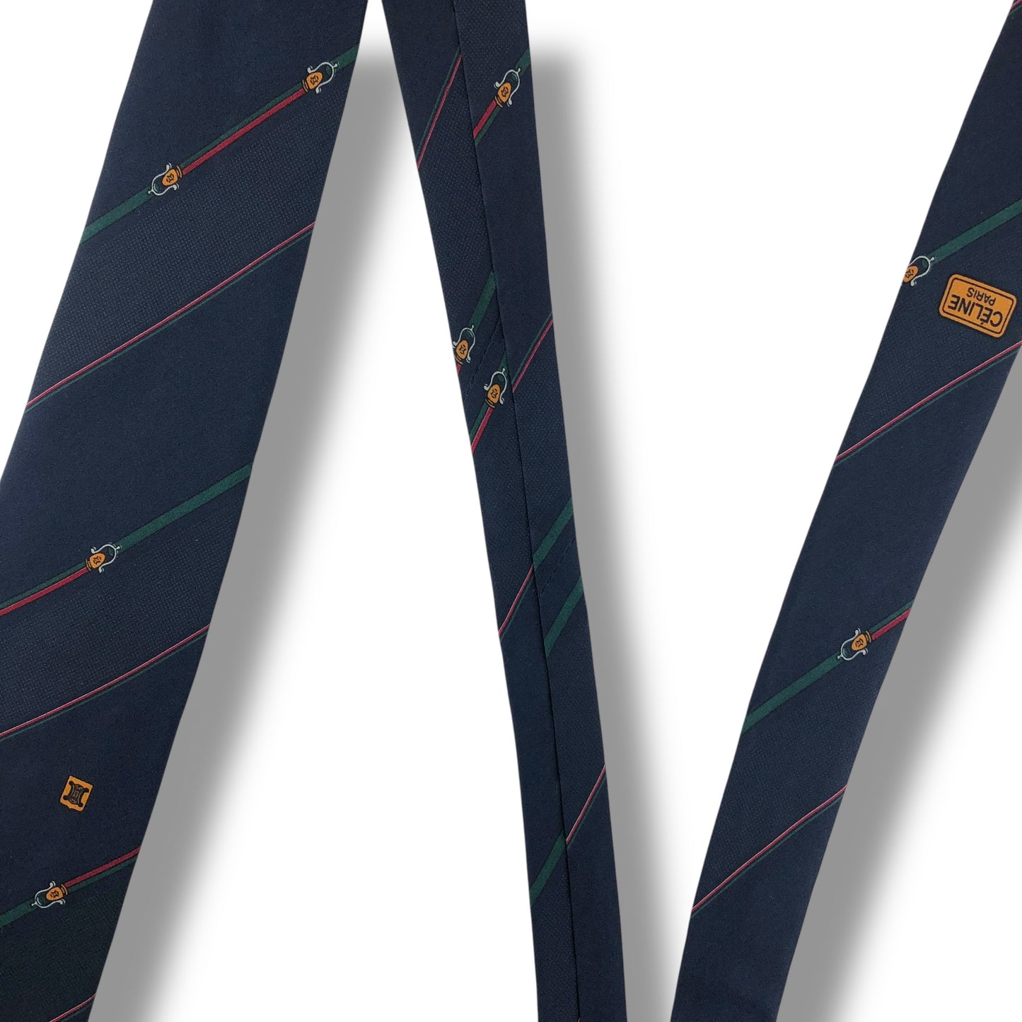 【8057】良品！セリーヌ　ネクタイ　ネイビー系