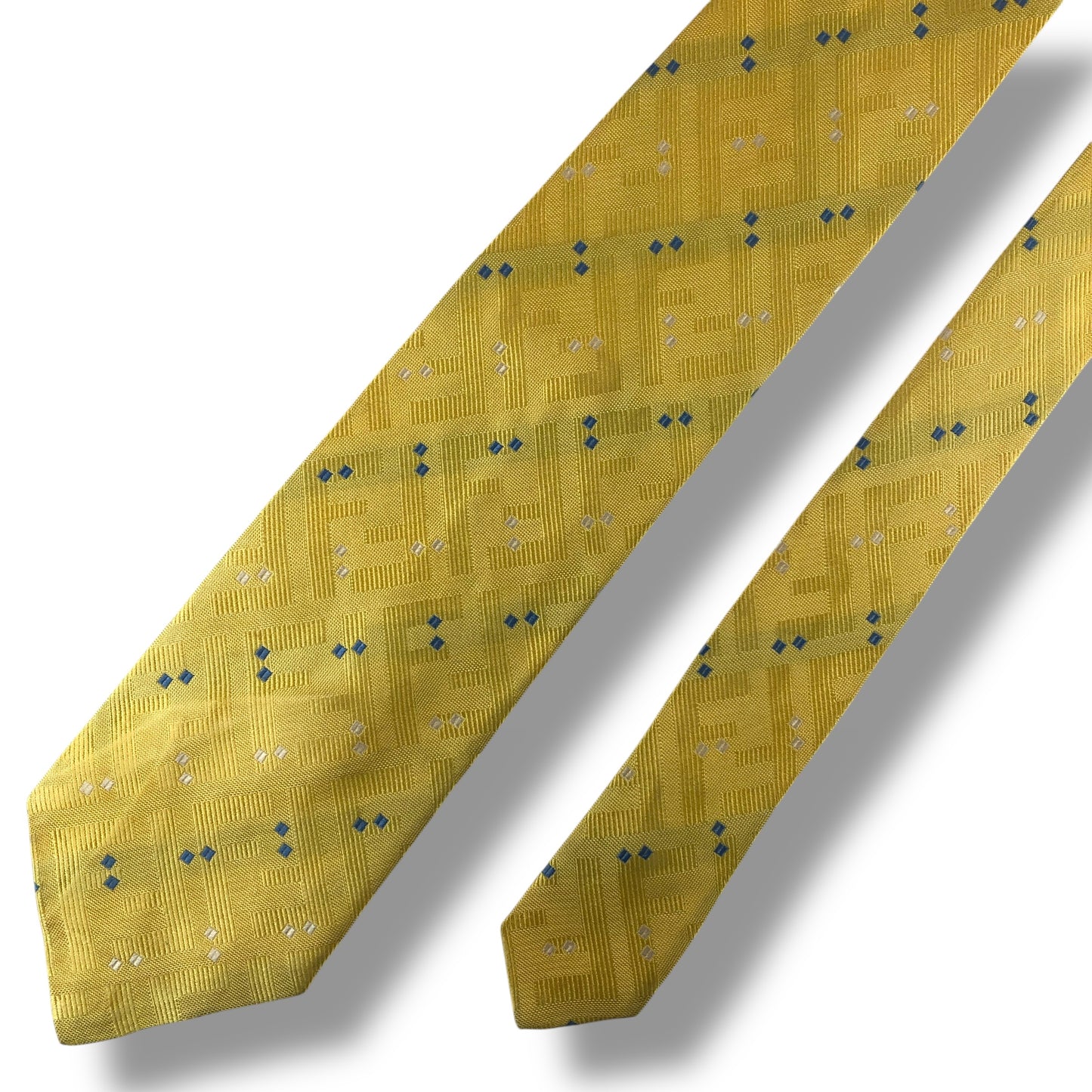 【8060】良品！フェンディ　ネクタイ　イエロー系　FF柄