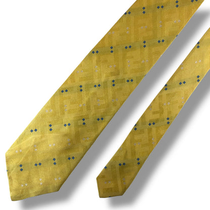 【8060】良品！フェンディ　ネクタイ　イエロー系　FF柄