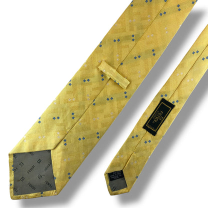 【8060】良品！フェンディ　ネクタイ　イエロー系　FF柄