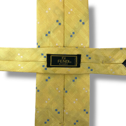 【8060】良品！フェンディ　ネクタイ　イエロー系　FF柄