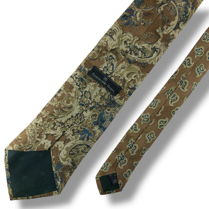 【8061】美品！エルメネジルドゼニア　ネクタイ　ベージュ系