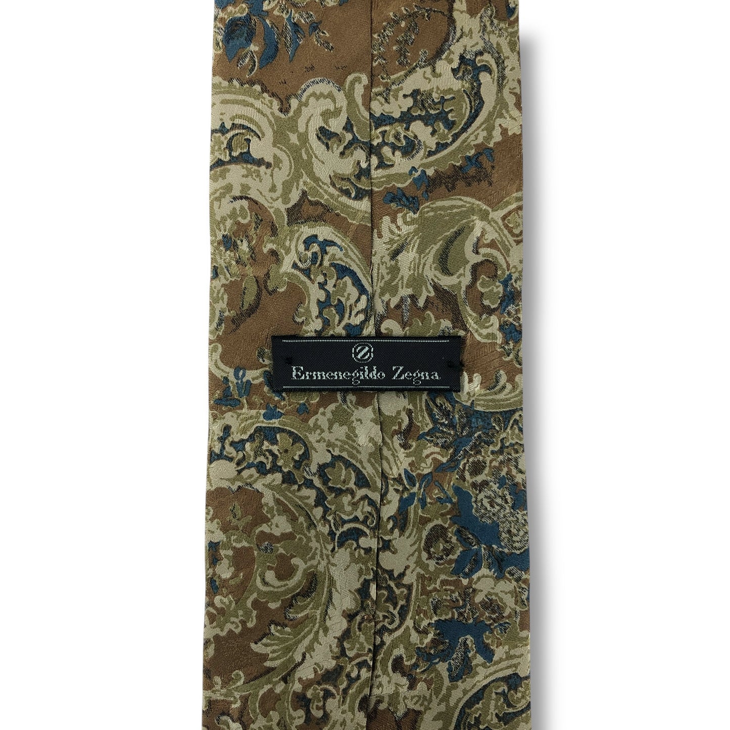 【8061】美品！エルメネジルドゼニア　ネクタイ　ベージュ系