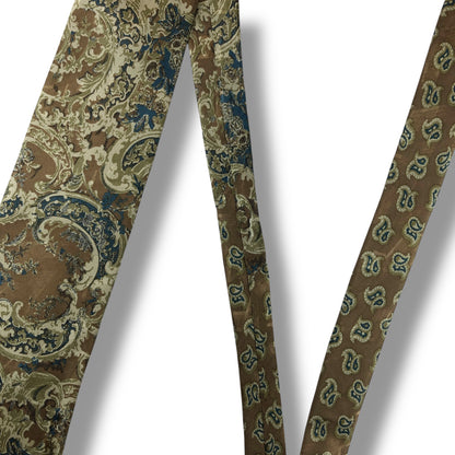 【8061】美品！エルメネジルドゼニア　ネクタイ　ベージュ系