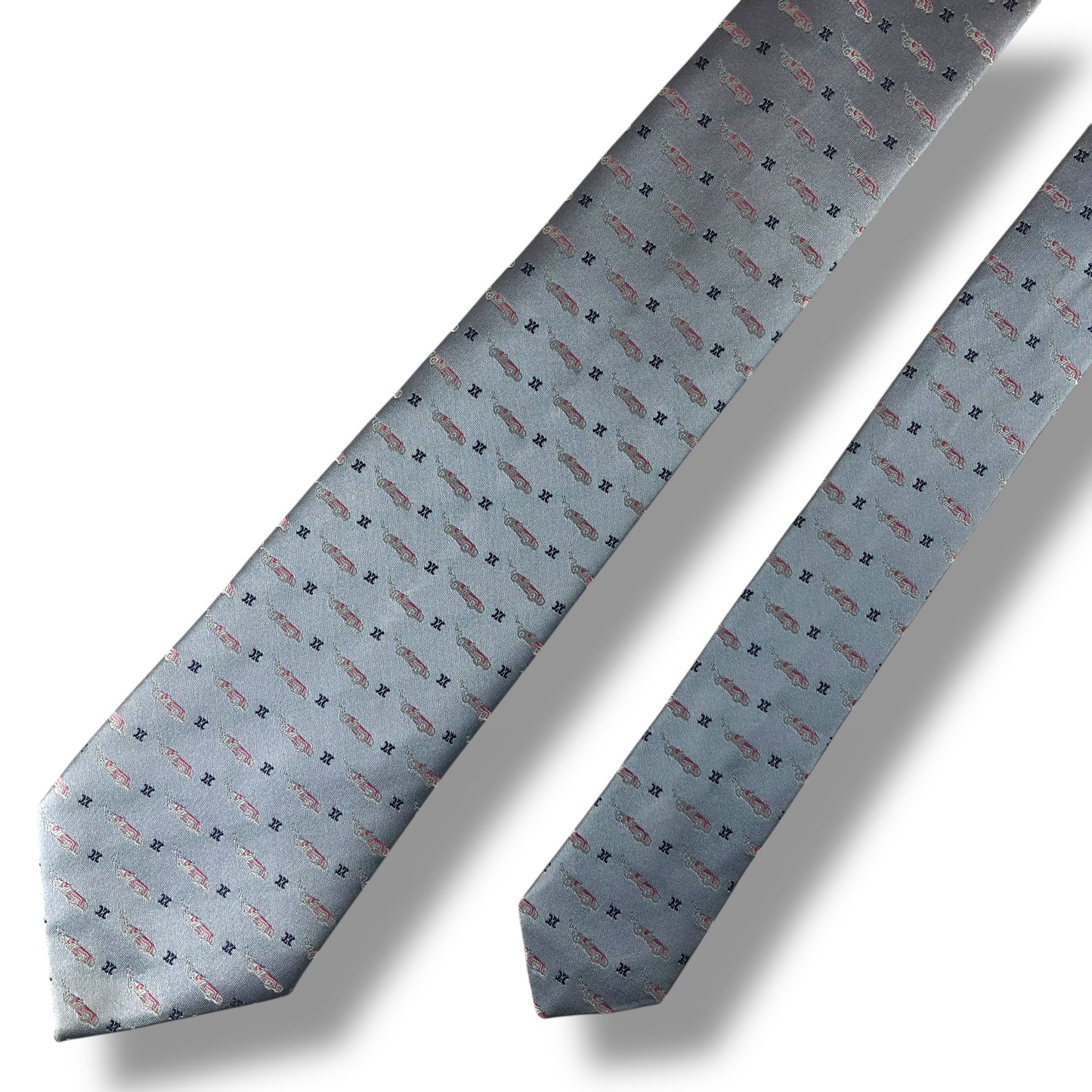 【8070】美品！セリーヌ　ネクタイ　水色系　マカダム柄