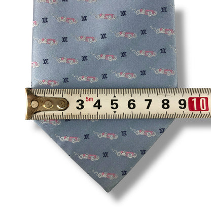 【8070】美品！セリーヌ　ネクタイ　水色系　マカダム柄