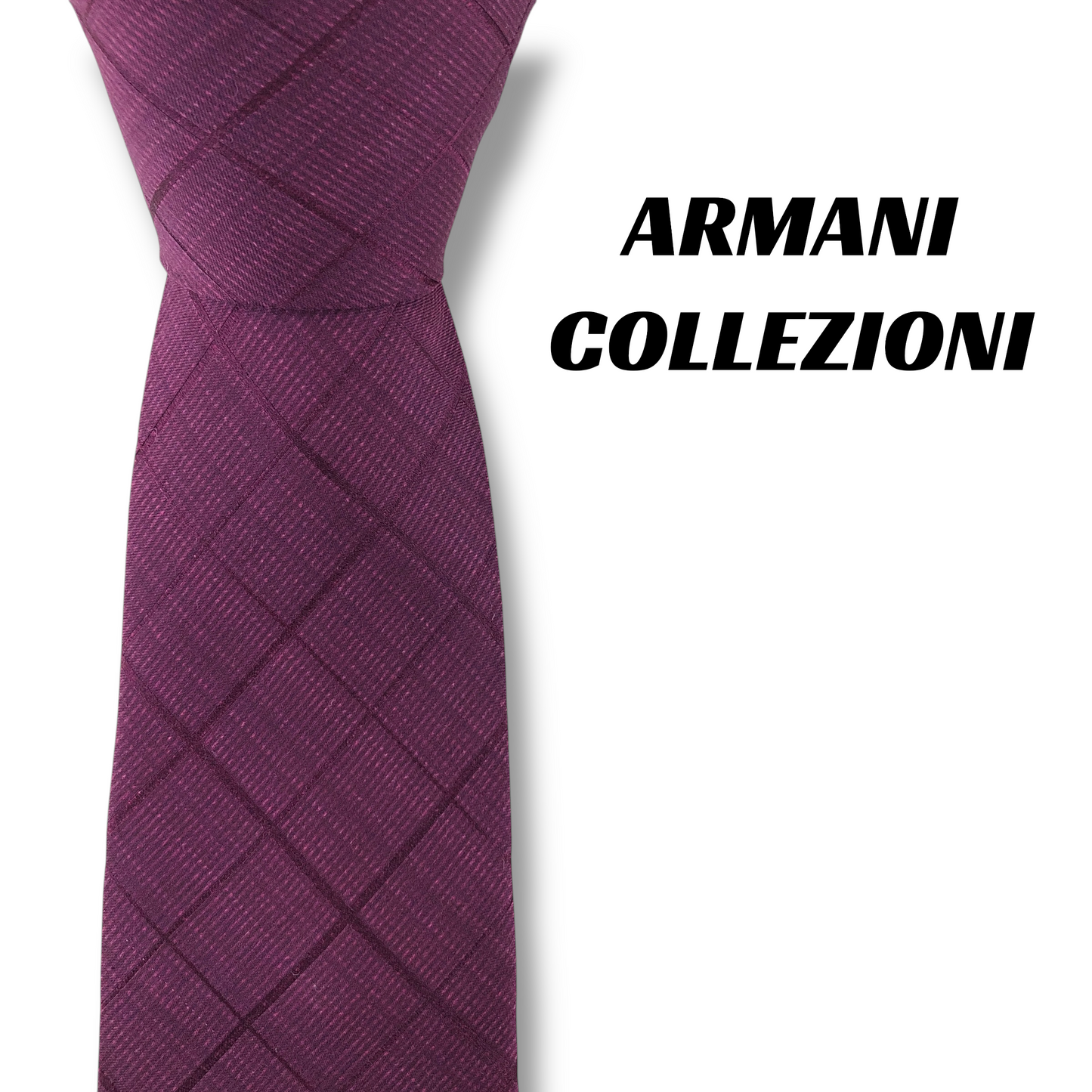 【8071】良品！アルマーニコレツィオーニ　ネクタイ　パープル系