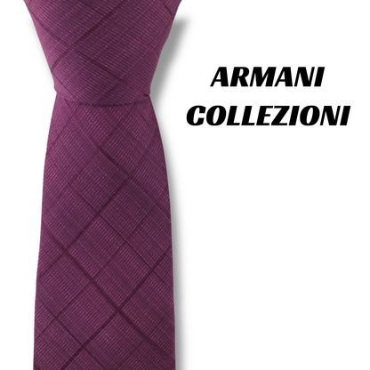 【8071】良品！アルマーニコレツィオーニ　ネクタイ　パープル系