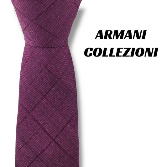 【8071】良品！アルマーニコレツィオーニ　ネクタイ　パープル系