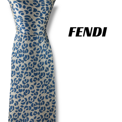 【8072】良品！フェンディ　ネクタイ　水色系