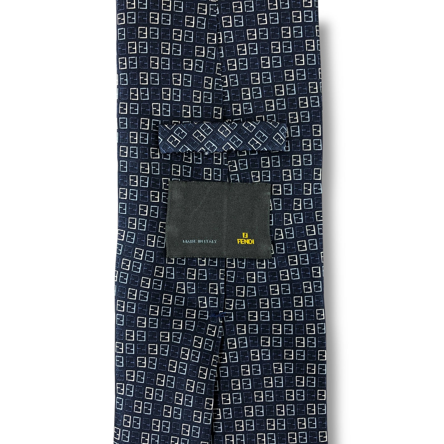 【8073】美品ー良品！フェンディ　ネクタイ　ネイビー系