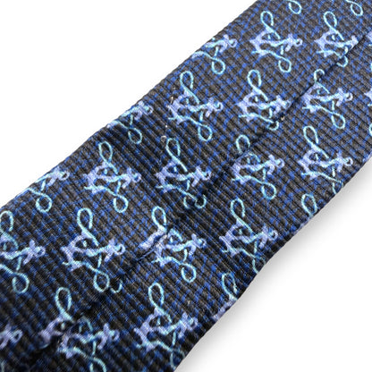 【7702】美品ー良品！ブルガリ　ネクタイ　ネイビー系