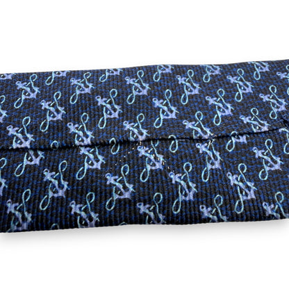 【7702】美品ー良品！ブルガリ　ネクタイ　ネイビー系