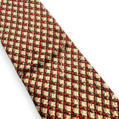 【7666】良品！ダンヒル　ネクタイ　レッド系