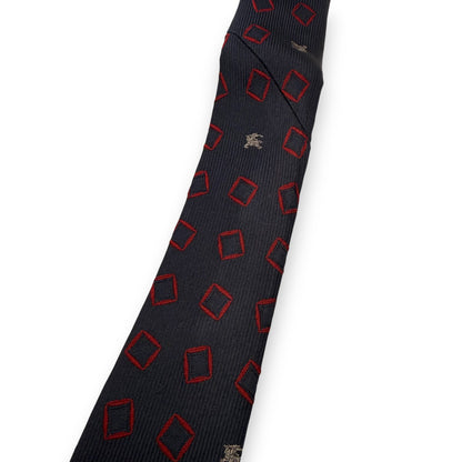 【7660】良品！バーバリー　ネクタイ　ネイビー系　ホースロゴ