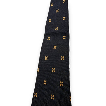 【7625】良品！ダンヒル　ネクタイ　ネイビー系　花柄