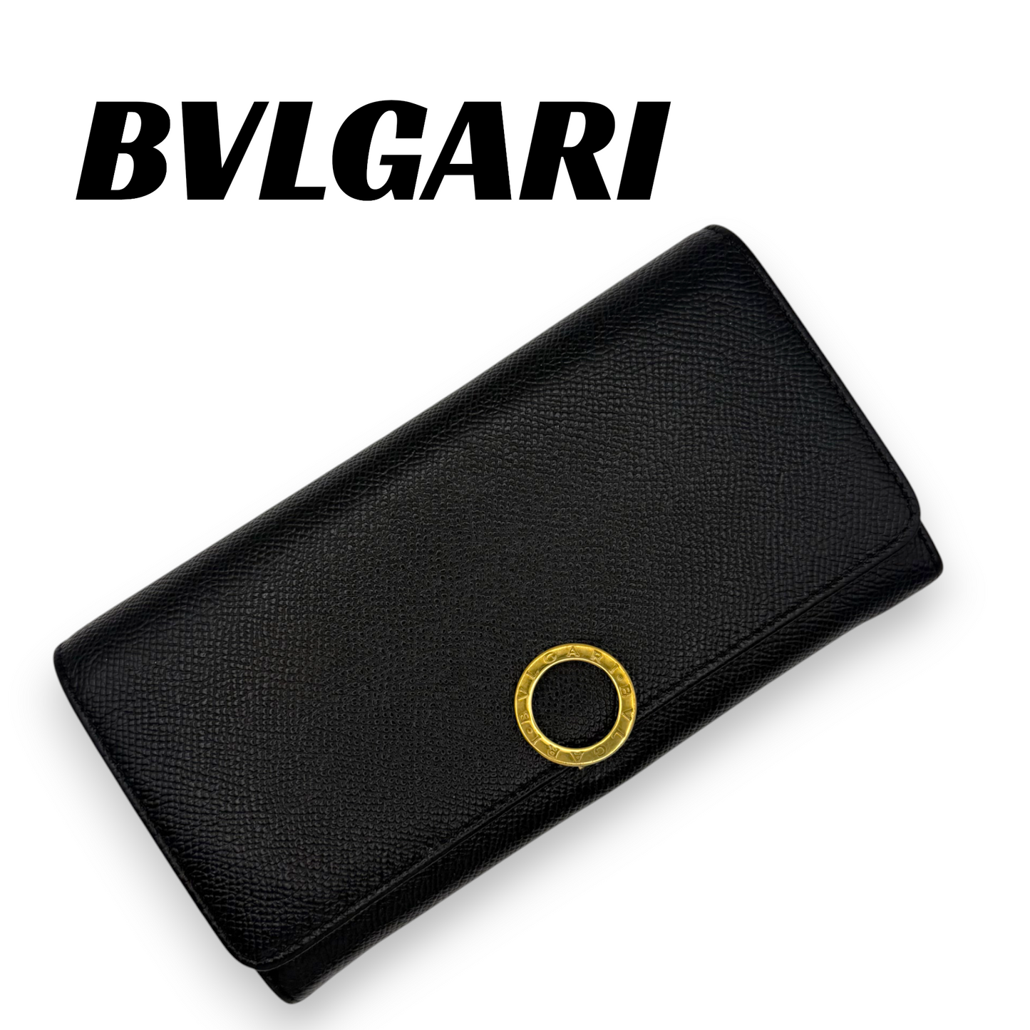【美品】ブルガリ　長財布　ブラック系　ビーゼロワン　ロゴクリップ