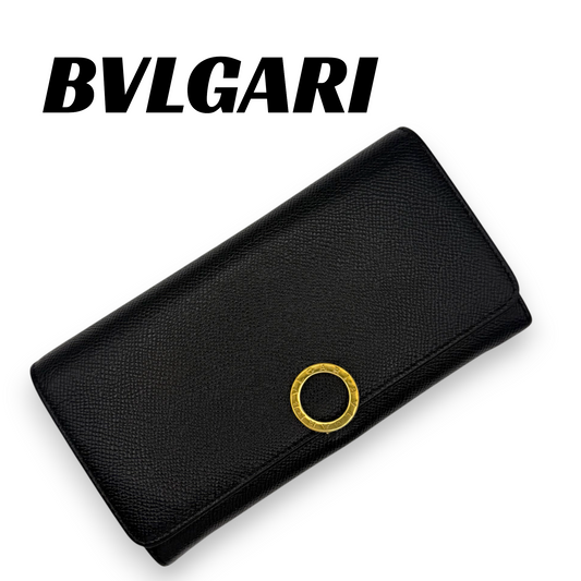 【美品】ブルガリ　長財布　ブラック系　ビーゼロワン　ロゴクリップ