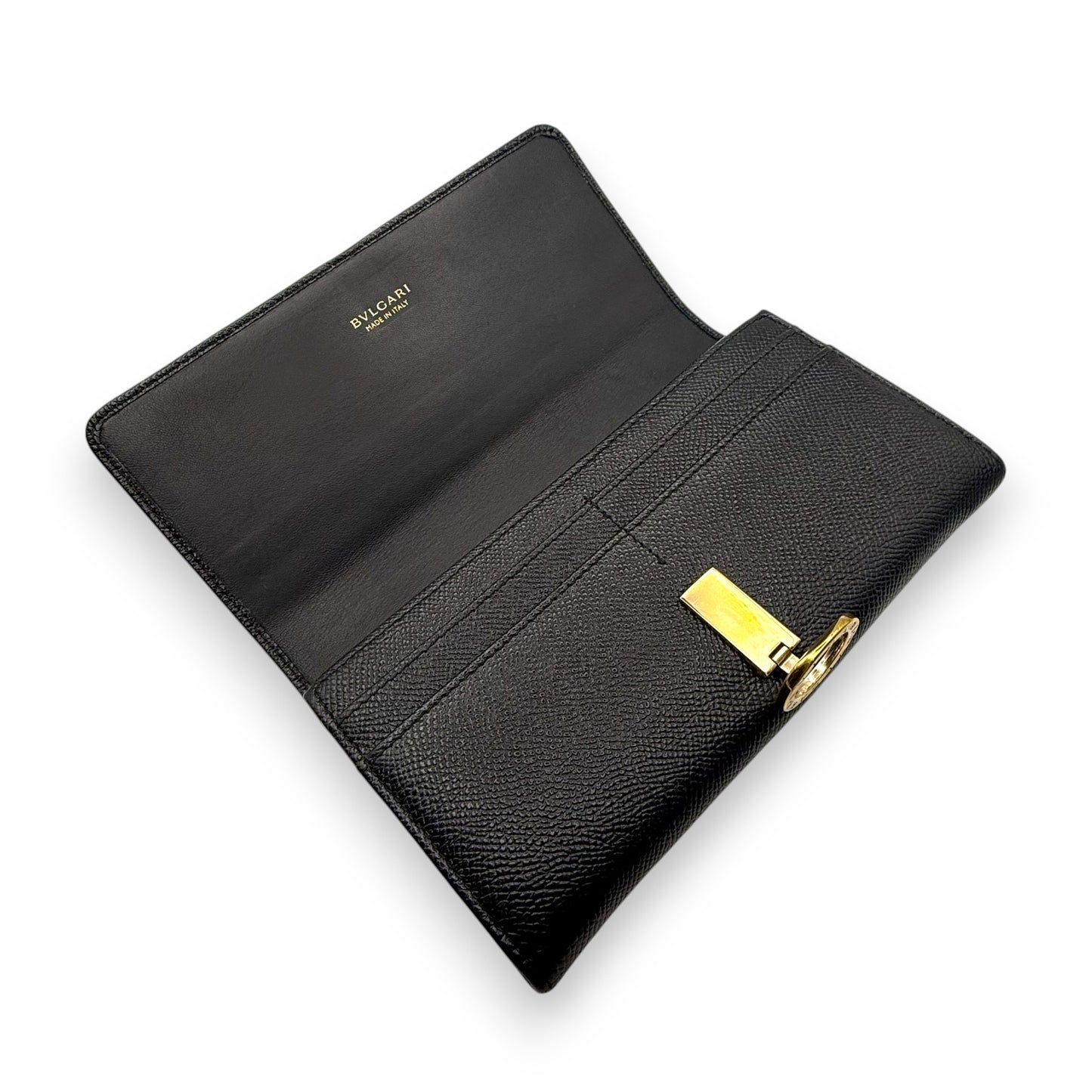 【美品】ブルガリ　長財布　ブラック系　ビーゼロワン　ロゴクリップ