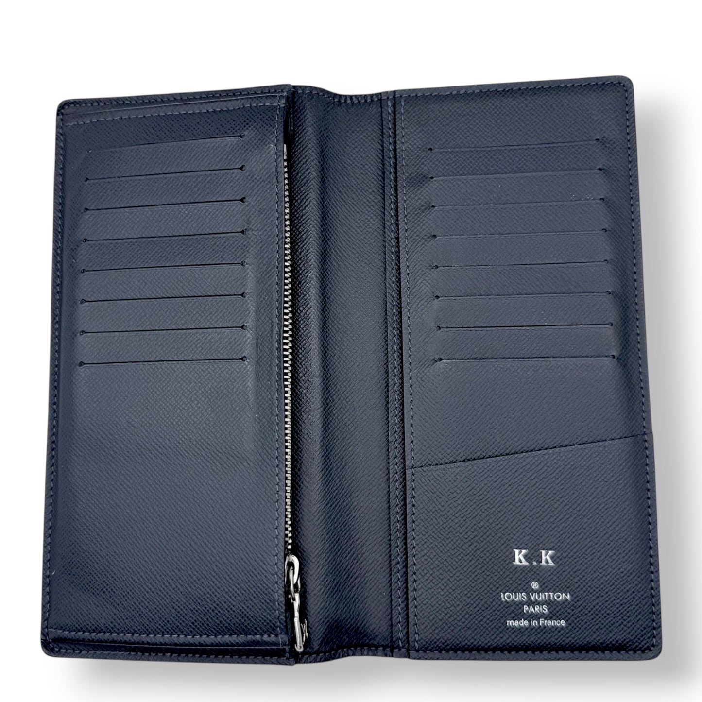 【美品】ルヴィトン　長財布　タイガ　ブラザ　LV金具　ネイビー系