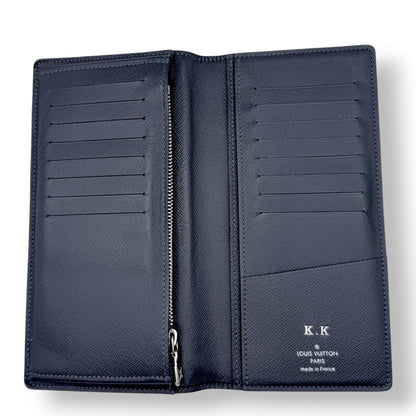 【美品】ルヴィトン　長財布　タイガ　ブラザ　LV金具　ネイビー系