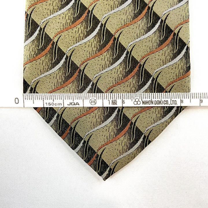 【2980】美品！イブサンローラン ネクタイ　カーキブロンズ系