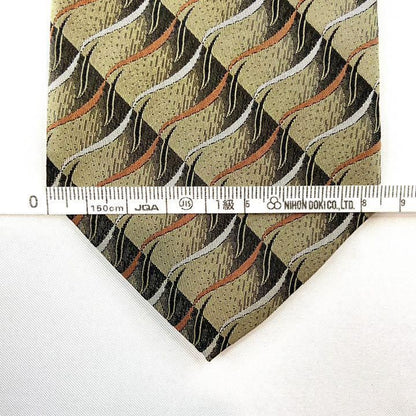 【2980】美品！イブサンローラン ネクタイ　カーキブロンズ系