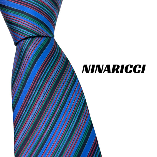 [6112] Good quality! Nina Ricci tie, blue, multi-color 