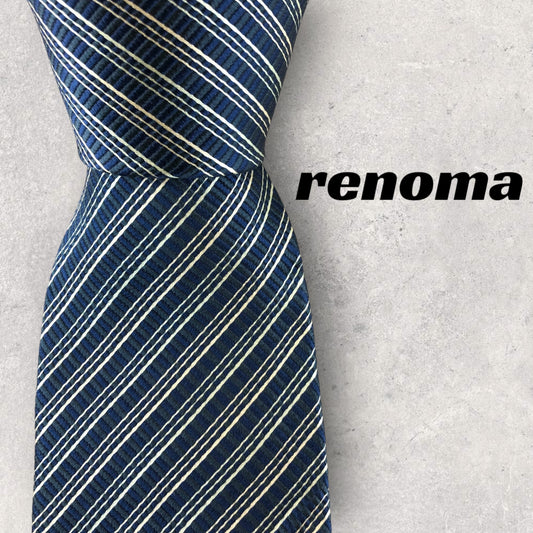 [6009] Beautiful item! Renoma tie, striped, blue 