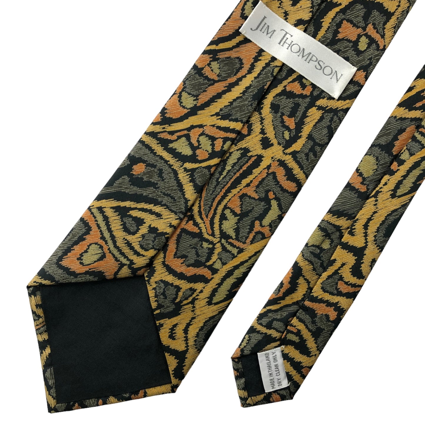 [6122] Good quality! Jim Thompson tie, all-over pattern, black base 