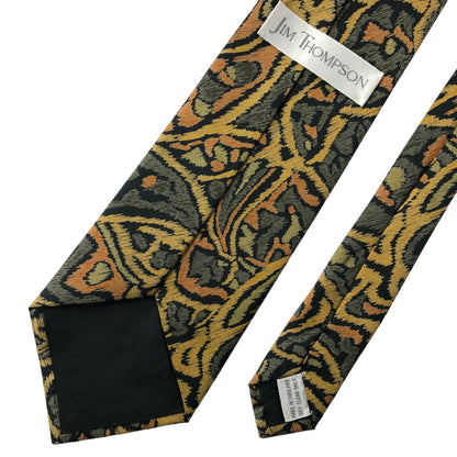 [6122] Good quality! Jim Thompson tie, all-over pattern, black base 