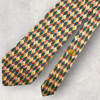 [2145] Good quality! Dunhill tie, yellow 