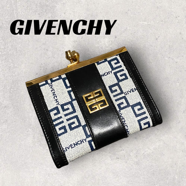 1017】ヴィンテージ品！GIVENCHY がま口 コインケース ネイビー – Retrend