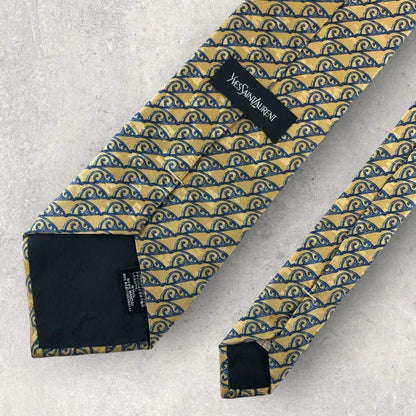 【5976】美品！イヴ・サンローラン　ネクタイ　ゴールド系.