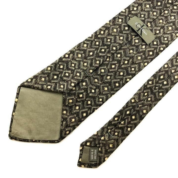 【2840】良品！Calvin Klein ネクタイ　ブラウン系