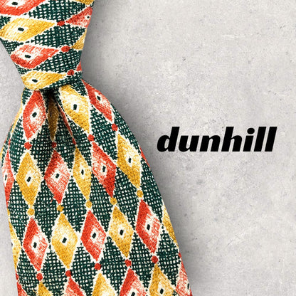 [2145] Good quality! Dunhill tie, yellow 