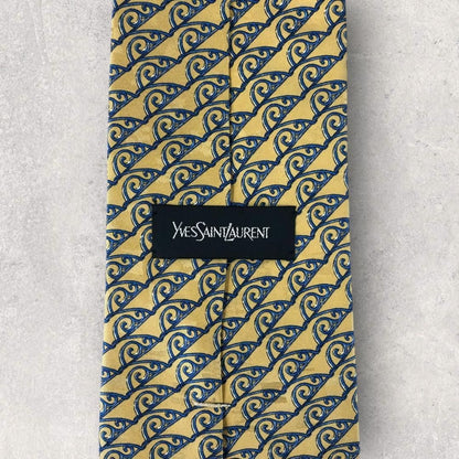 【5976】美品！イヴ・サンローラン　ネクタイ　ゴールド系.