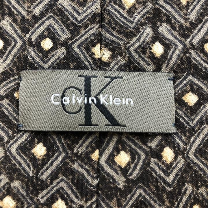 【2840】良品！Calvin Klein ネクタイ　ブラウン系