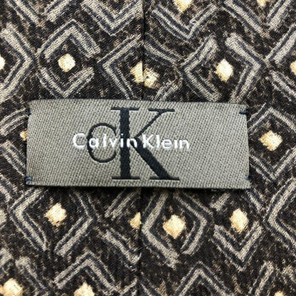 【2840】良品！Calvin Klein ネクタイ　ブラウン系