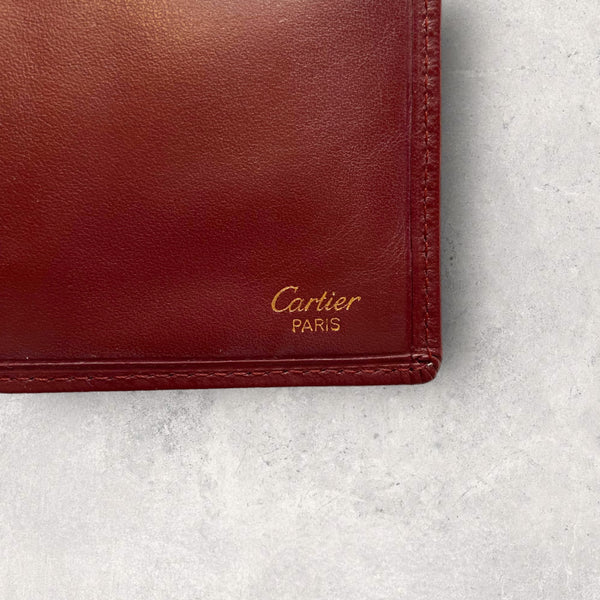 【良品】Cartier 財布　マストライン　札入れ　ボルドー