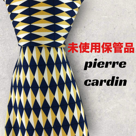 [5962] Unused and stored item! Pierre Cardin diamond-shaped tie in blue and yellow 